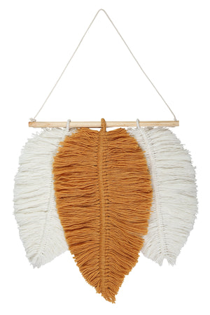 Handmade Macramé Feather Wall Decor, Mustard - Seville & the Sea