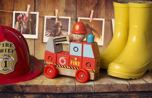 FIRE TRUCK BUILDING BLOCKS - Push Toy - Seville & the Sea